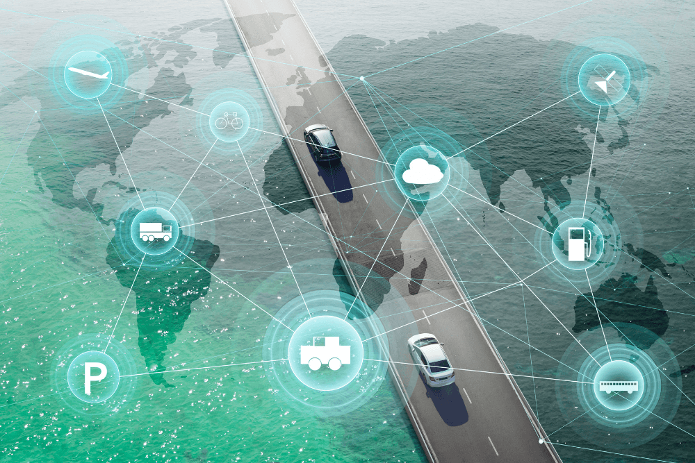 The world map showing e-roaming and connectivity